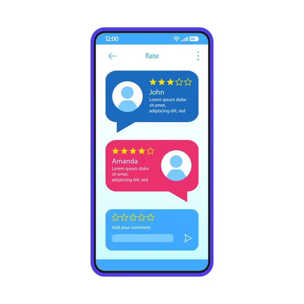 Modèle Vectoriel Interface Rétroaction Des Consommateurs Interface Application Mobile Mise — Image vectorielle