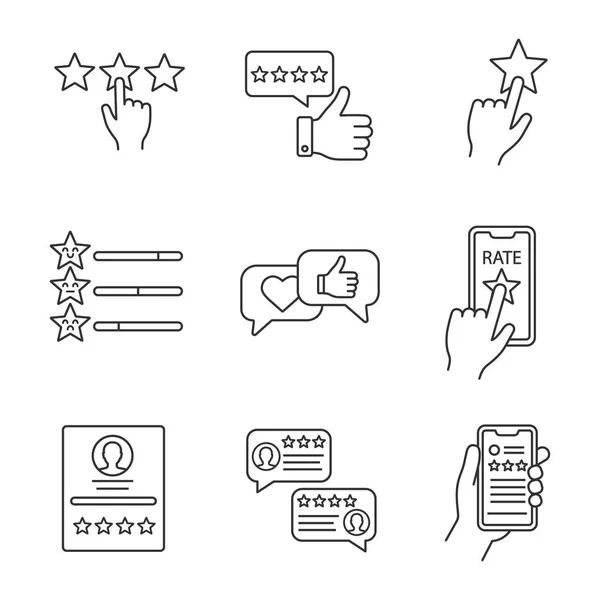 Rating Linear Icons Set Customer Feedback Review App Rating Favorite — Stock Vector