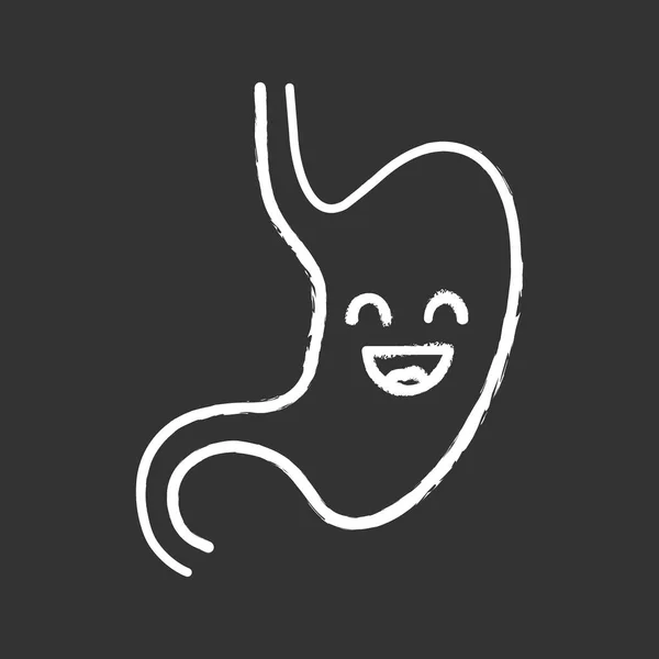 Sonriente Icono Tiza Estomacal Sistema Digestivo Saludable Salud Del Tracto — Vector de stock