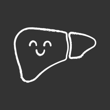 Karaciğer tebeşir vektör simge gülümseyen