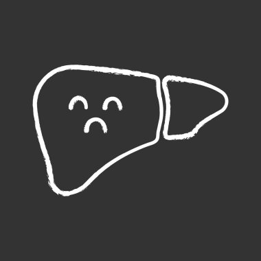 Üzgün karaciğer tebeşir vektör simgesi