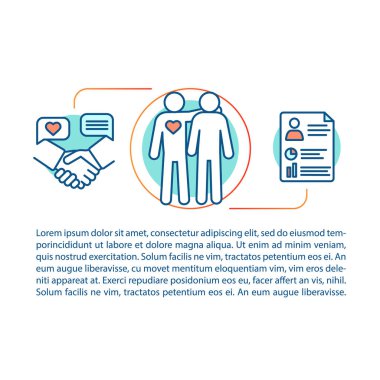 Kavram doğrusal illüstrasyon gönüllü. Yardım Vakfı. Gönüllü kuruluş. Makale, broşür, dergi sayfası düzen. İnce çizgi kutsal kişilerin resmi metin kutuları ile. Çizim vektör izole anahat