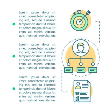 Hedef başarı makale sayfa vektör şablonu. İK yönetimi.