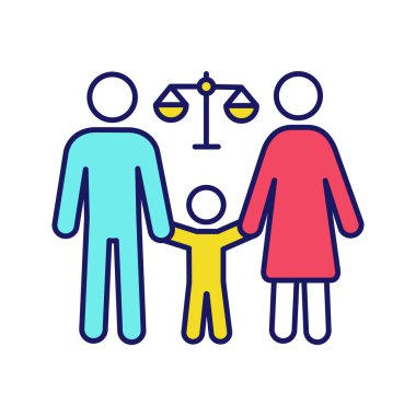 Aile mahkemesi renk simgesi. Çocukların velayeti. Aile Hukuku işlemleri. 
