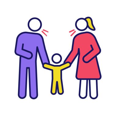 Anne Çocuk renk simgesi azar. Annem ve babam disiplin çocuk.