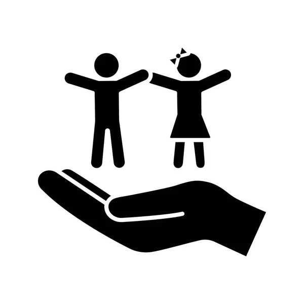 Ikonę Symbolu Praw Dzieci Sylwetka Symbol Dzień Ochrony Dziecka — Wektor stockowy