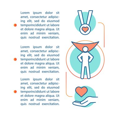 Sponsorluk makale sayfa vektör şablonu. Hayır. Yardım Vakfı.