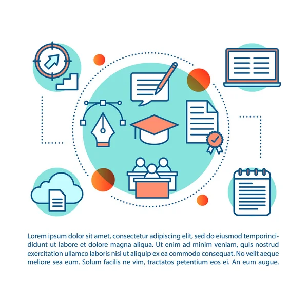 Eğitim kursları kavramı doğrusal illüstrasyon.