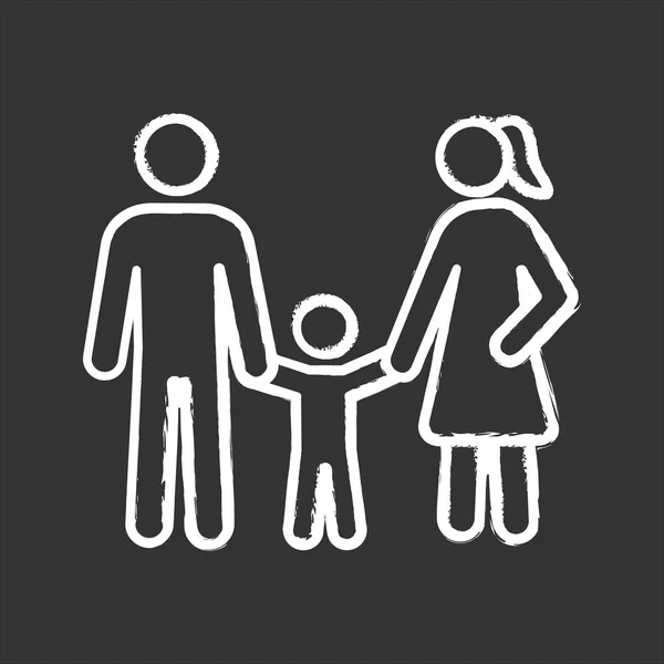 Familie Krijt Pictogram Zwart — Stockvector