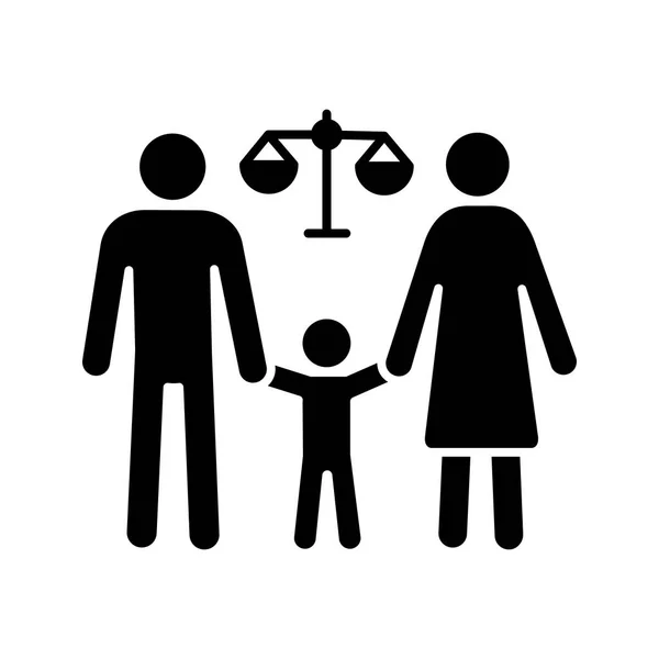 Icona Del Glifo Del Tribunale Familiare — Vettoriale Stock