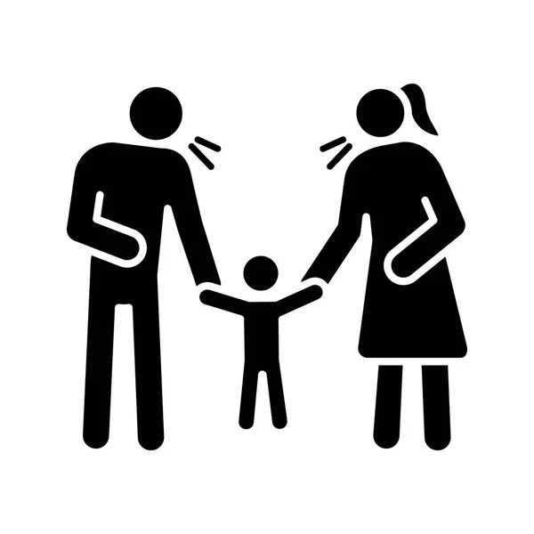 Parents Gronder Enfant Icône Glyphe — Image vectorielle