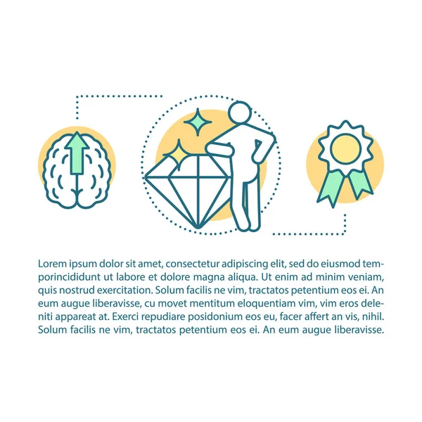 Kişisel ve mesleki başarı kavramı doğrusal illüstrasyon.