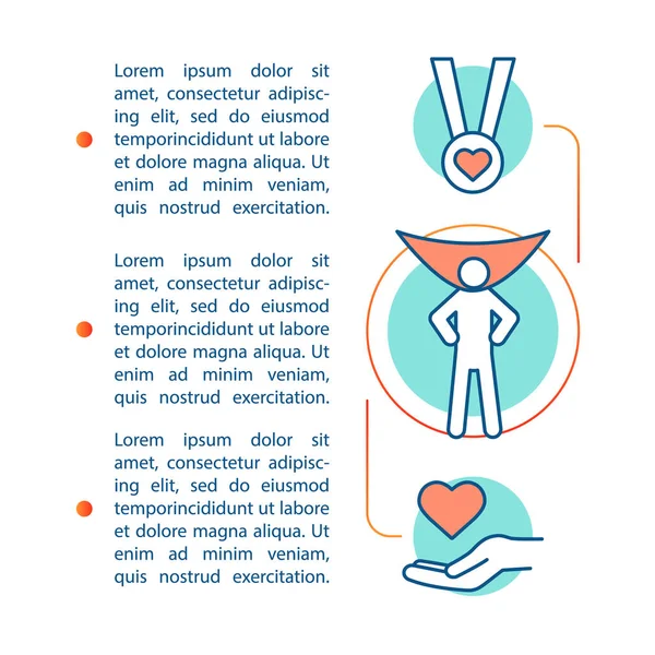 Sponsorluk makale sayfa vektör şablonu. Hayır. Yardım Vakfı.