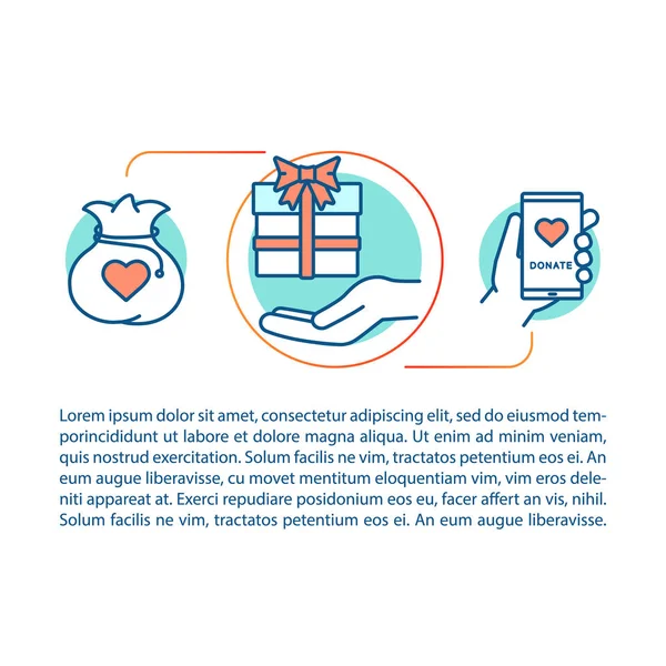 Sponsorluk makale sayfa vektör şablonu. Hayır. Yardım Vakfı.