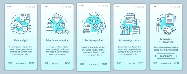 Copywriting Kurse Auf Den Bildschirmen Mobiler App Seiten Smm Seo — Stockvektor