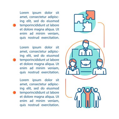 Gönüllü ekip makale sayfa vektör şablonu.