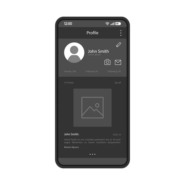 Sjabloon Van Mobiele Toepassing Van Gebruikersinterface Mobiele App Paginalay Out — Stockvector