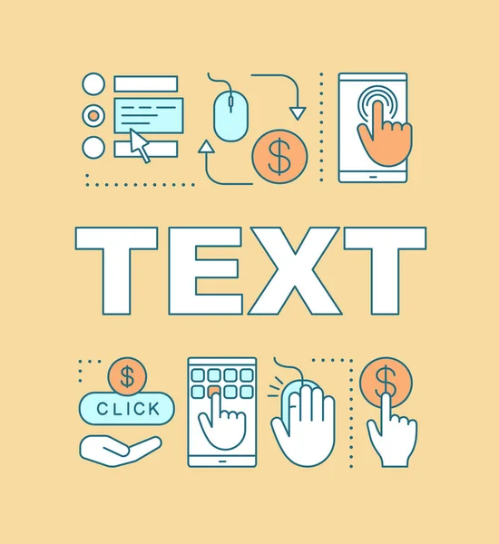 Text Concept Background Typography Idea Linear Icons — Stock Vector