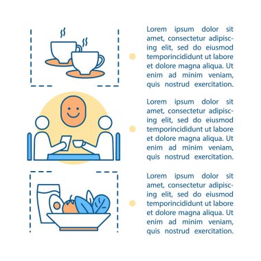 Makale sayfa vektör şablonu toplantı arkadaşlar Cafe. 