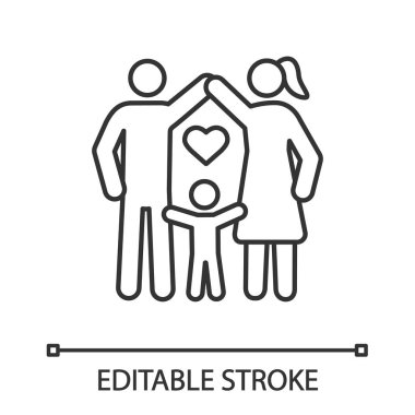 Çocuk koruma doğrusal simgesi.