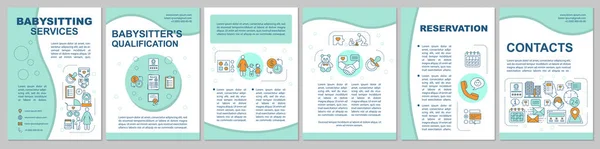 Plantillas Folleto Servicio Niñera — Archivo Imágenes Vectoriales