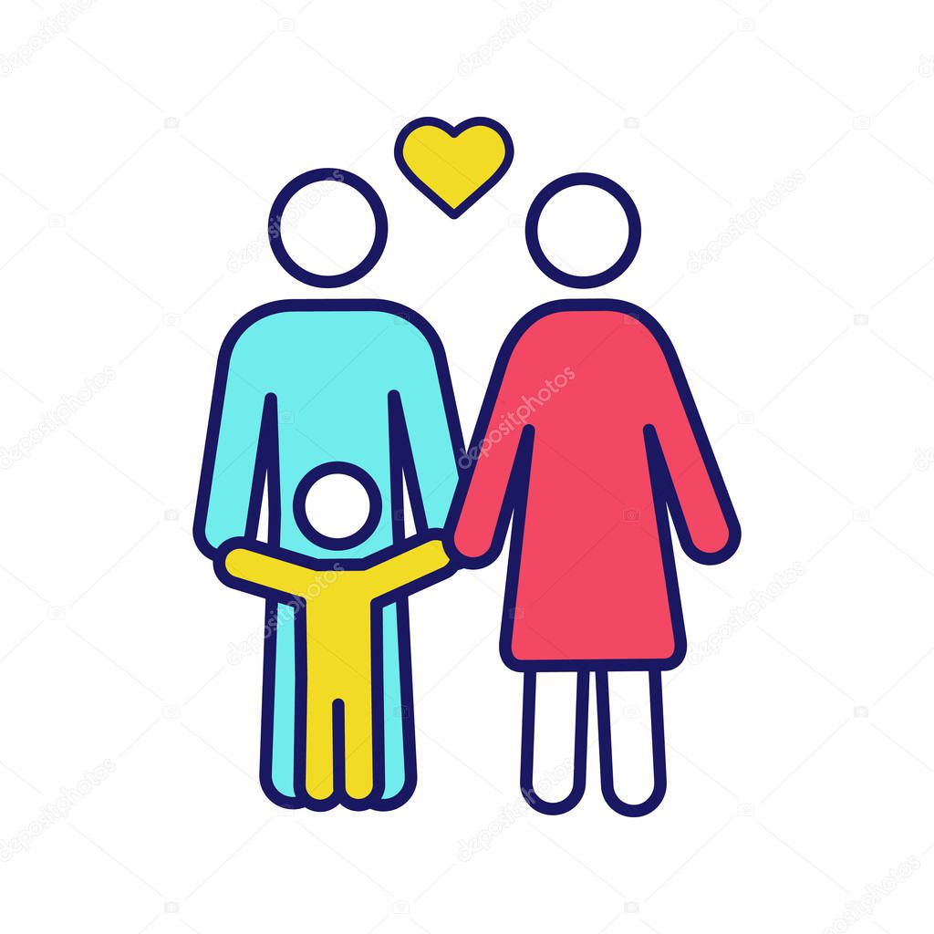 Child support color icon. Family. Childcare.