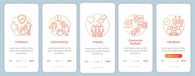 HR yumuşak nitelikleri yatılı mobil uygulaması sayfa şablonundaki ekran vektör