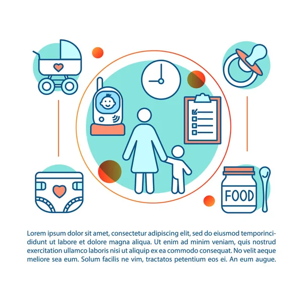 Hizmet kavramı doğrusal illüstrasyon Bebek Bakımı