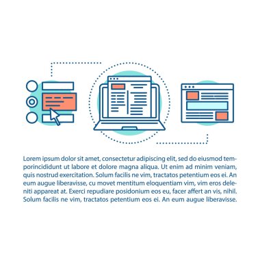 Web sitesi inşaat makale sayfa vektör şablonu. 