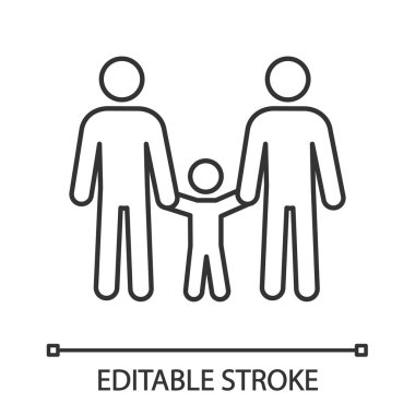 Beyaz arka plan eşcinsel aile doğrusal simgesine 
