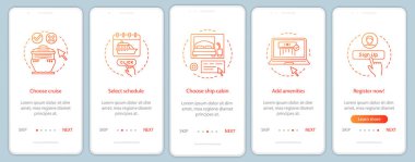 Online rezervasyon yatılı üzerinde hareket eden app sayfası ekranda vektör şablonu cruise
