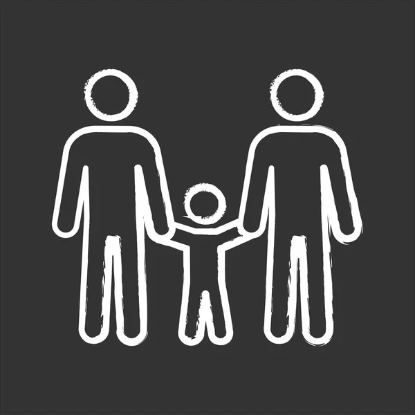 Gay Family Chalk Icon Black Background — Stock Vector