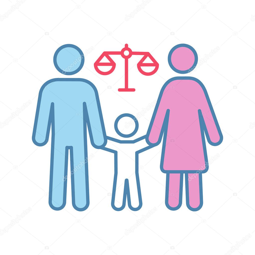 Family court color icon on white background