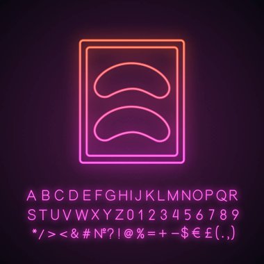 Tek kullanımlık göz farı yastıkları neon ışığı simgesi