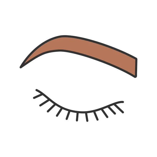 Εικονίδιο Χρώμα Μάτι Κλειστό Γυναίκα Άσπρο Φόντο — Διανυσματικό Αρχείο