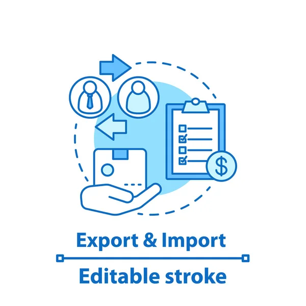 Exportálása Importálása Koncepció Ikonra Fehér Háttér — Stock Vector