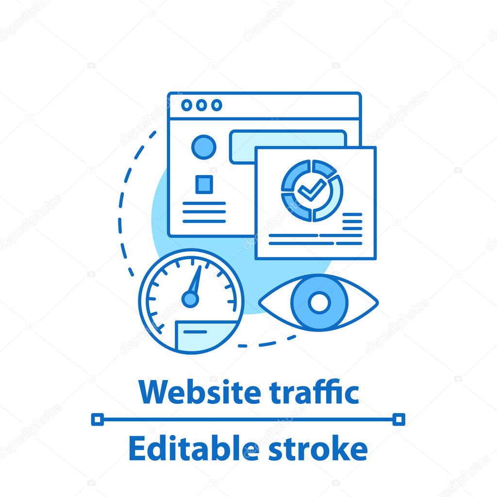 Website traffic concept icon on white background 