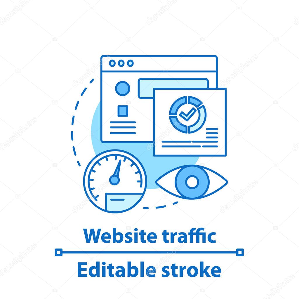 Website traffic concept icon on white background