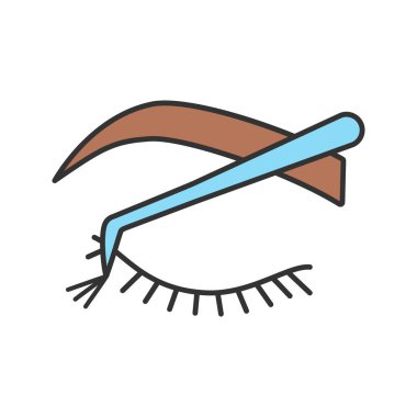 Küme kirpik uzatma renk simgesi. Yarı kalıcı veya geçici kirpikleri. 