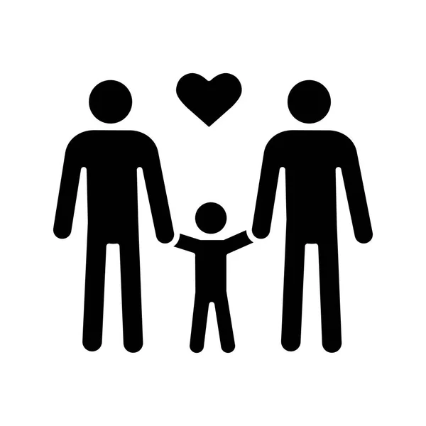 Gay Familie Glyph Pictogram — Stockvector