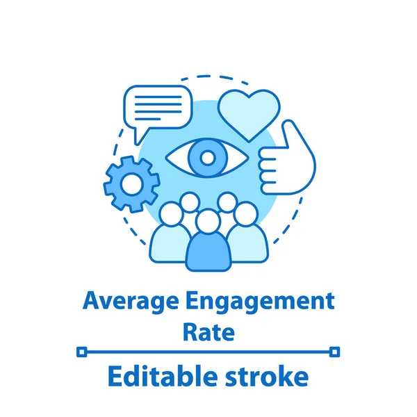 Icono Concepto Tasa Engagement Promedio Mediciones Smm Herramientas — Archivo Imágenes Vectoriales