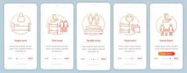 Otel odasında onboarding mobil app ekran türleri