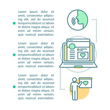 Bebek bakıcısı kursları makale sayfa vektör şablonu. 
