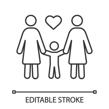 Lezbiyen aile doğrusal simgesi.