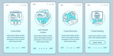 Onboarding mobil app sayfaları ekranlar cruise