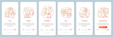 Ekranları kötü duygular onboarding mobil app sayfaları