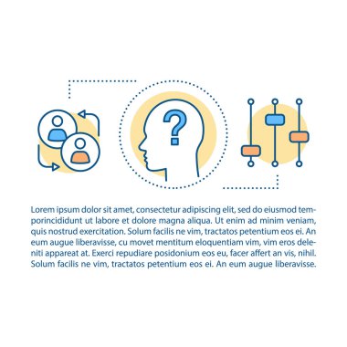 Zihin kavramı doğrusal illüstrasyon ayarlama. 