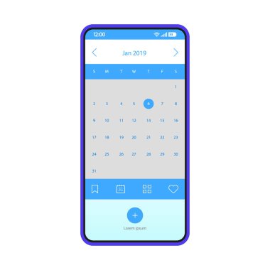 Uyarı mektubu akıllı telefon uygulaması arabirimi vektör şablonu. 
