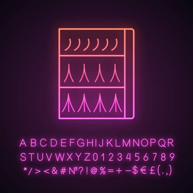 Kirpik uzatma ambalaj neon ışığı simgesi.