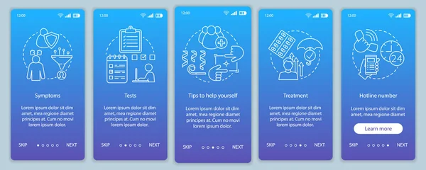 Depressionen Überwinden Onboarding Von Mobilen App Seiten — Stockvektor